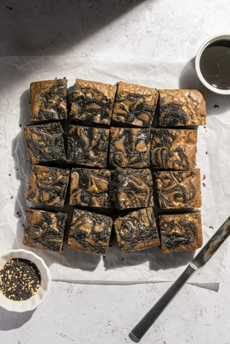 Moist Black Sesame Brownies