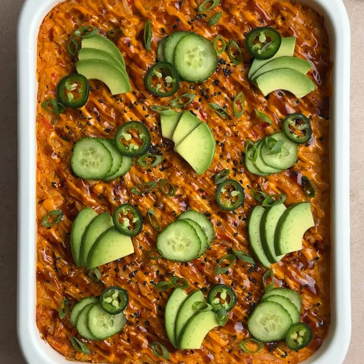 Easy Salmon Sushi Bake