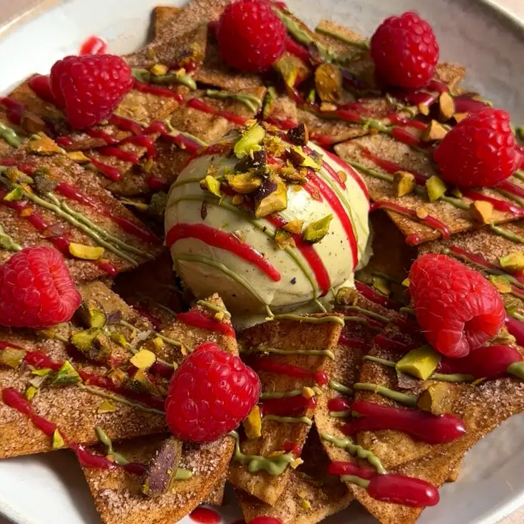 Raspberry Pistachio Dessert Nachos
